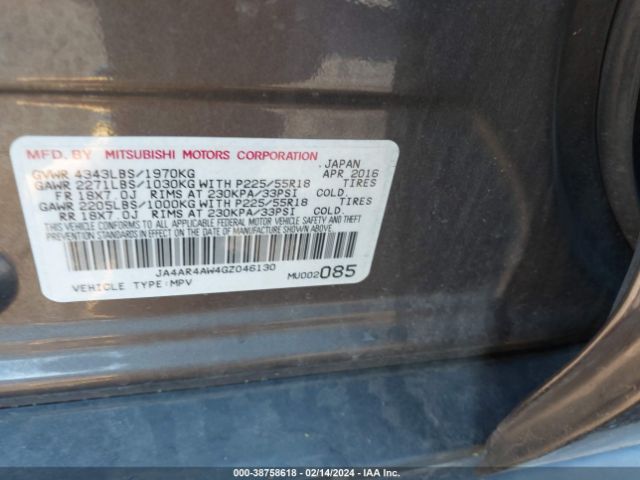 Photo 8 VIN: JA4AR4AW4GZ046130 - MITSUBISHI OUTLANDER SPORT 