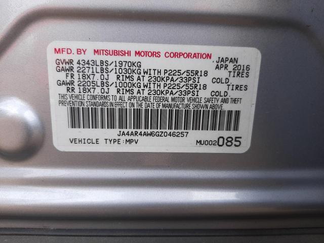 Photo 9 VIN: JA4AR4AW6GZ046257 - MITSUBISHI OUTLANDER SPORT 