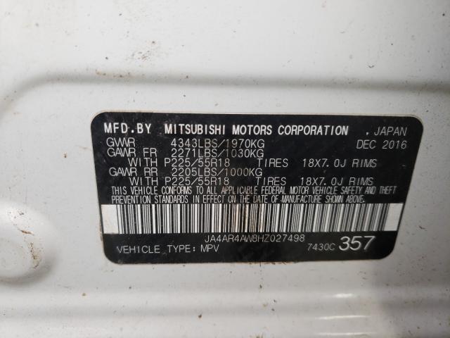 Photo 9 VIN: JA4AR4AW8HZ027498 - MITSUBISHI OUTLANDER 