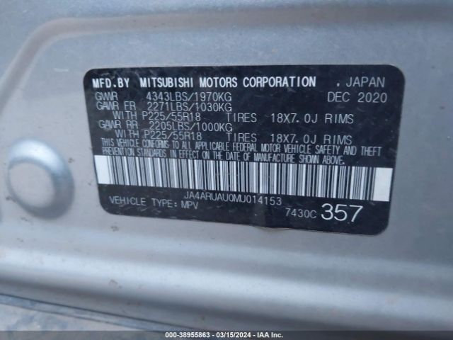 Photo 8 VIN: JA4ARUAU0MU014153 - MITSUBISHI OUTLANDER SPORT 