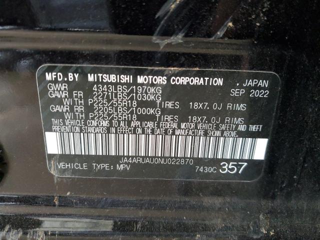 Photo 13 VIN: JA4ARUAU0NU022870 - MITSUBISHI OUTLANDER 