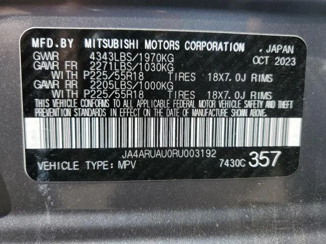 Photo 11 VIN: JA4ARUAU0RU003192 - MITSUBISHI OUTLANDER 