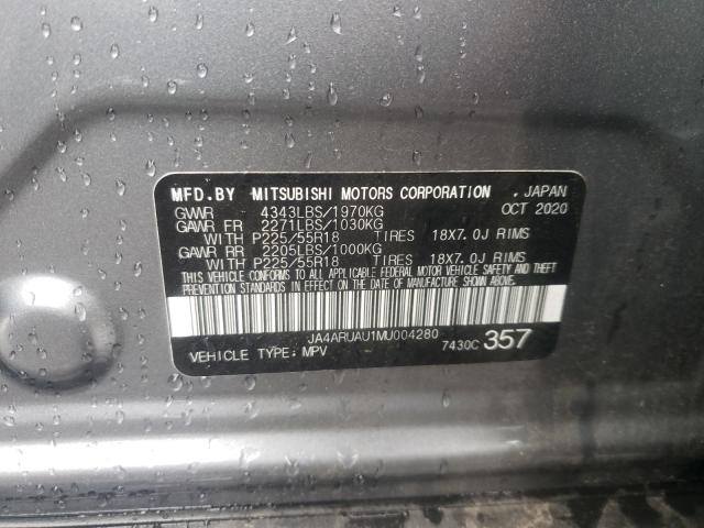 Photo 9 VIN: JA4ARUAU1MU004280 - MITSUBISHI OUTLANDER 