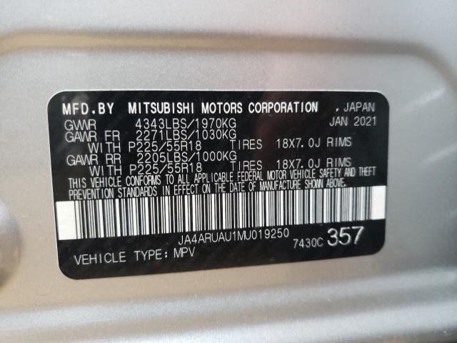 Photo 9 VIN: JA4ARUAU1MU019250 - MITSUBISHI OUTLANDER 