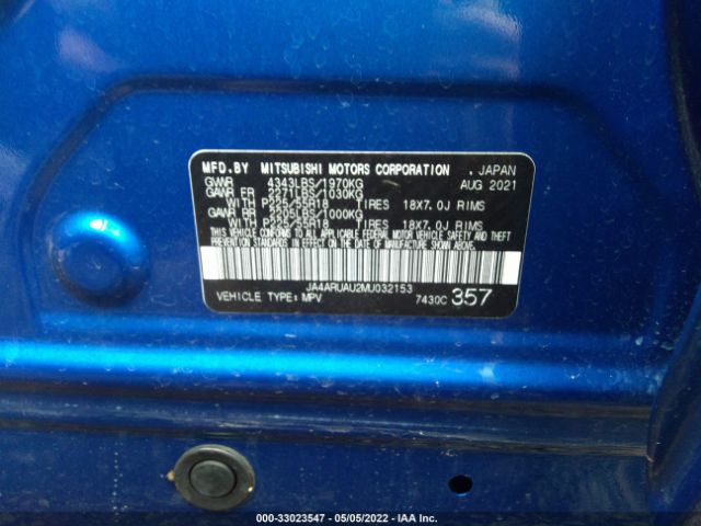 Photo 8 VIN: JA4ARUAU2MU032153 - MITSUBISHI OUTLANDER SPORT 