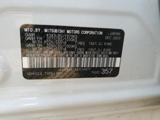 Photo 12 VIN: JA4ARUAU3MU014471 - MITSUBISHI OUTLANDER 