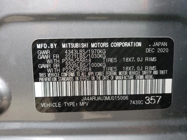 Photo 9 VIN: JA4ARUAU3MU015006 - MITSUBISHI OUTLANDER 