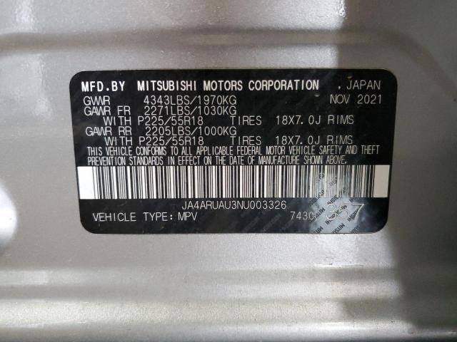 Photo 11 VIN: JA4ARUAU3NU003326 - MITSUBISHI OUTLANDER 