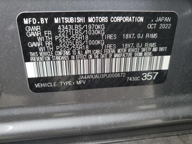 Photo 12 VIN: JA4ARUAU3PU000672 - MITSUBISHI OUTLANDER 