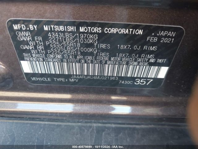 Photo 8 VIN: JA4ARUAU4MU021963 - MITSUBISHI OUTLANDER SPORT 