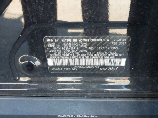 Photo 8 VIN: JA4ARUAU4MU023793 - MITSUBISHI OUTLANDER SPORT 