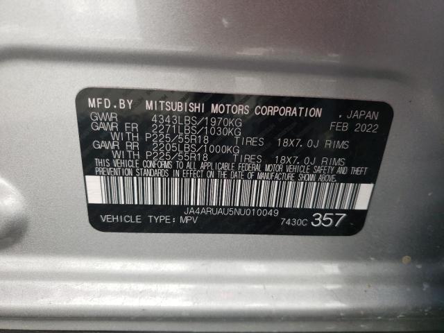 Photo 9 VIN: JA4ARUAU5NU010049 - MITSUBISHI OUTLANDER 