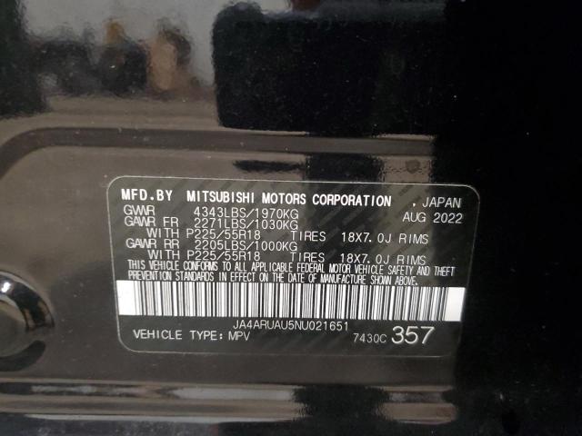 Photo 12 VIN: JA4ARUAU5NU021651 - MITSUBISHI OUTLANDER 