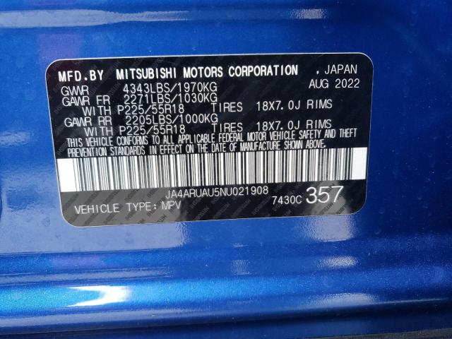 Photo 12 VIN: JA4ARUAU5NU021908 - MITSUBISHI OUTLANDER 