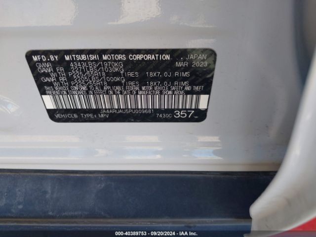 Photo 8 VIN: JA4ARUAU5PU009681 - MITSUBISHI OUTLANDER SPORT 