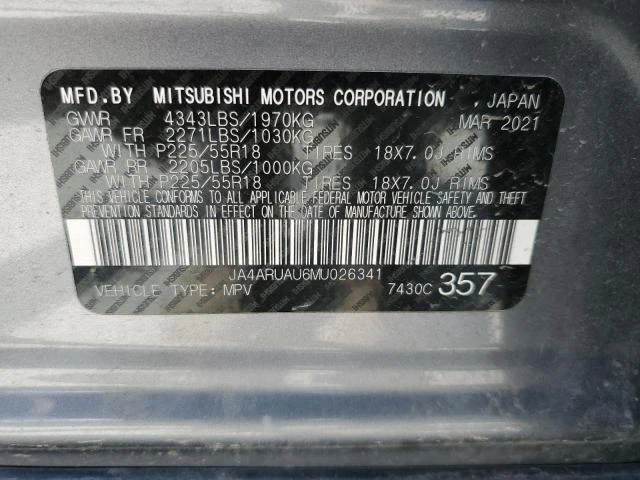 Photo 12 VIN: JA4ARUAU6MU026341 - MITSUBISHI OUTLANDER 