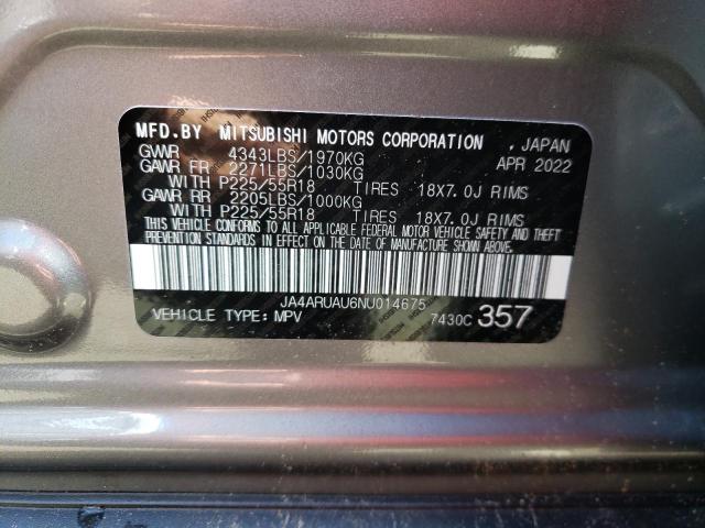 Photo 9 VIN: JA4ARUAU6NU014675 - MITSUBISHI OUTLANDER 