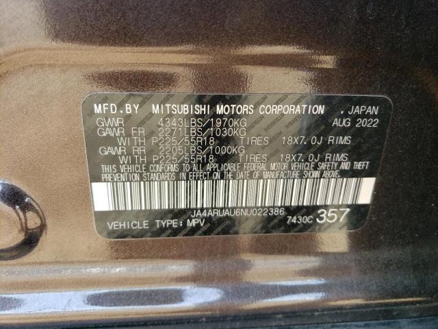 Photo 11 VIN: JA4ARUAU6NU022386 - MITSUBISHI OUTLANDER 