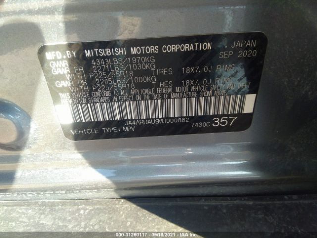 Photo 8 VIN: JA4ARUAU9MU000882 - MITSUBISHI OUTLANDER SPORT 