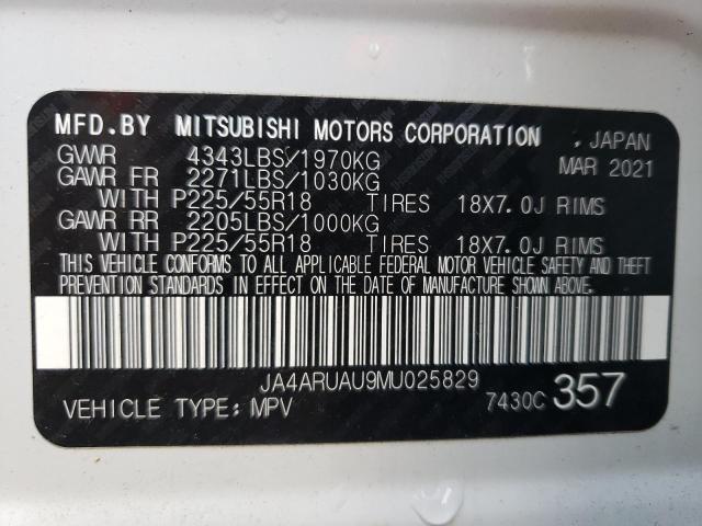 Photo 11 VIN: JA4ARUAU9MU025829 - MITSUBISHI OUTLANDER 