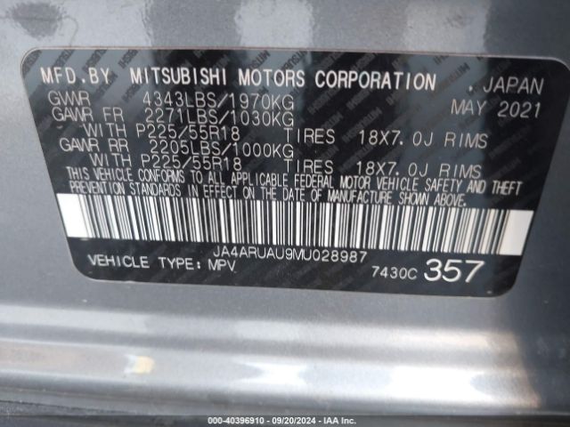 Photo 8 VIN: JA4ARUAU9MU028987 - MITSUBISHI OUTLANDER SPORT 