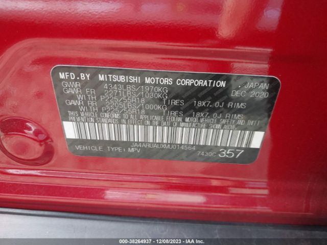 Photo 8 VIN: JA4ARUAUXMU014564 - MITSUBISHI OUTLANDER SPORT 