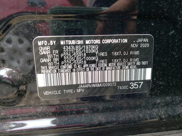 Photo 9 VIN: JA4ARVAW9MU009072 - MITSUBISHI OUTLANDER SPORT 