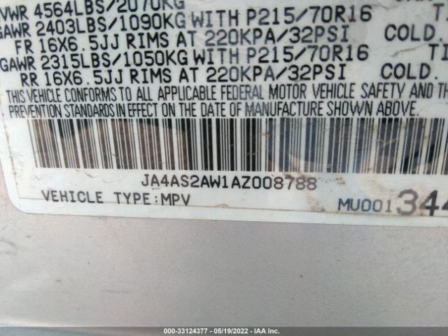 Photo 8 VIN: JA4AS2AW1AZ008788 - MITSUBISHI OUTLANDER 