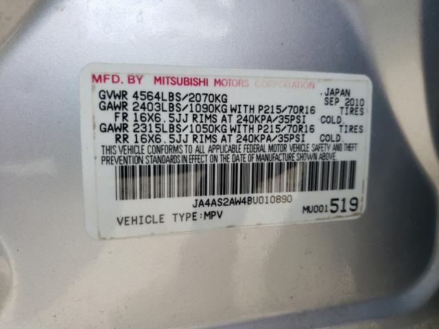 Photo 9 VIN: JA4AS2AW4BU010890 - MITSUBISHI OUTLANDER 