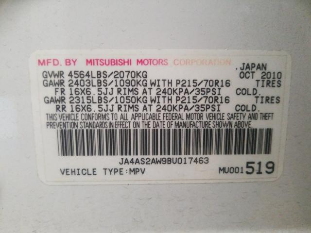 Photo 9 VIN: JA4AS2AW9BU017463 - MITSUBISHI OUTLANDER 