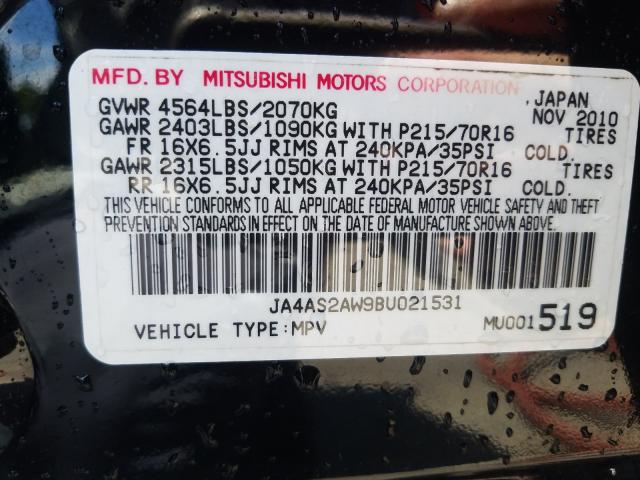 Photo 9 VIN: JA4AS2AW9BU021531 - MITSUBISHI OUTLANDER 