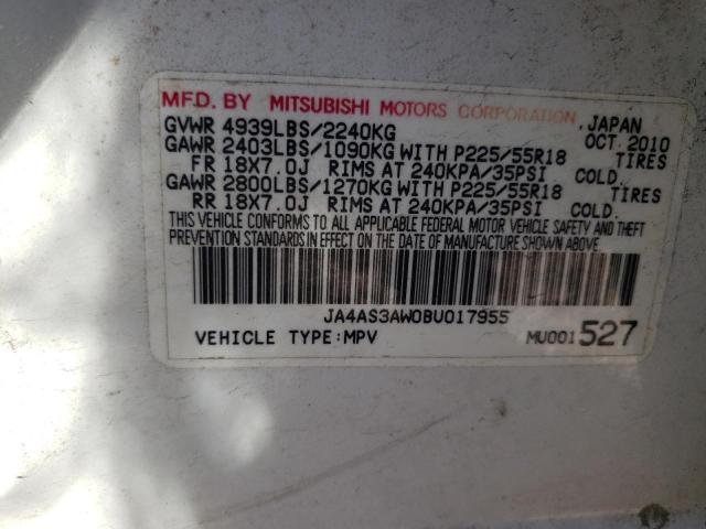 Photo 9 VIN: JA4AS3AW0BU017955 - MITSUBISHI OUTLANDER 