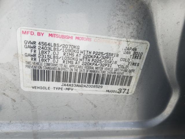 Photo 9 VIN: JA4AS3AW2AZ008529 - MITSUBISHI OUTLANDER 