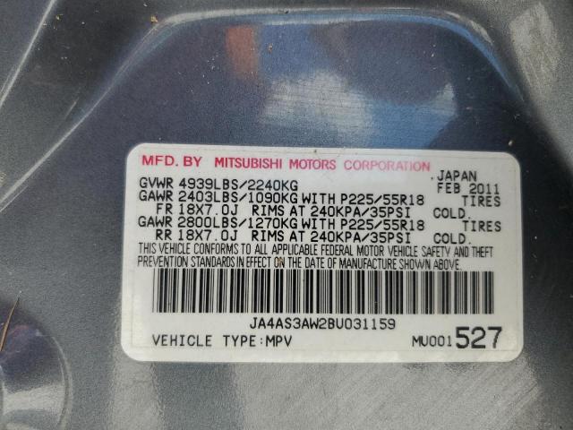 Photo 12 VIN: JA4AS3AW2BU031159 - MITSUBISHI OUTLANDER 