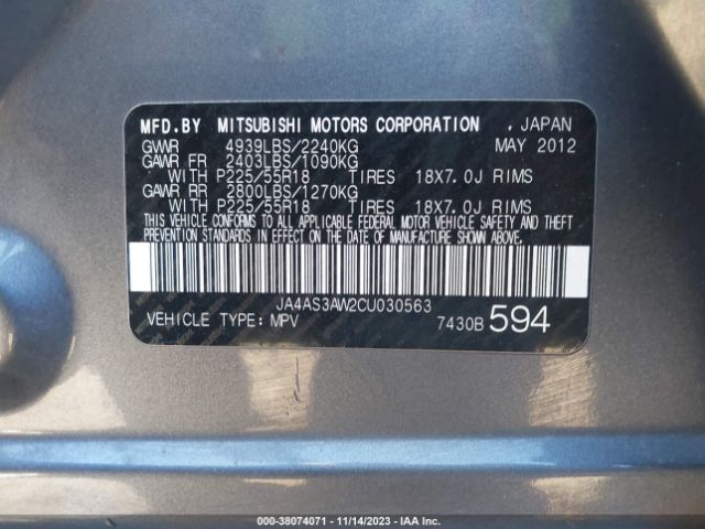 Photo 8 VIN: JA4AS3AW2CU030563 - MITSUBISHI OUTLANDER 