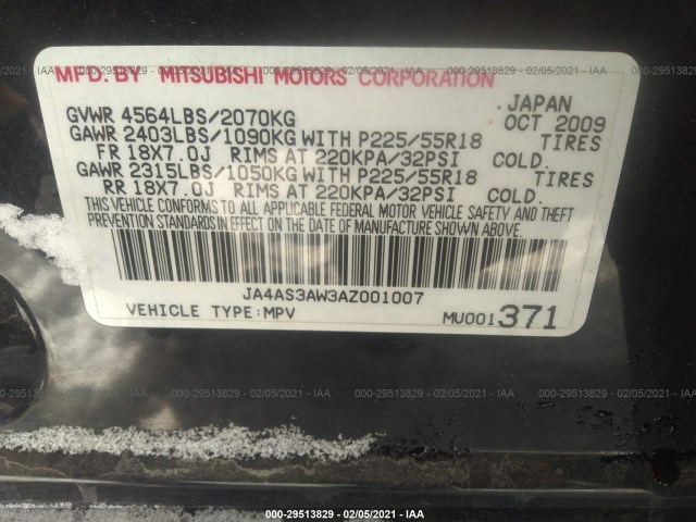 Photo 8 VIN: JA4AS3AW3AZ001007 - MITSUBISHI OUTLANDER 