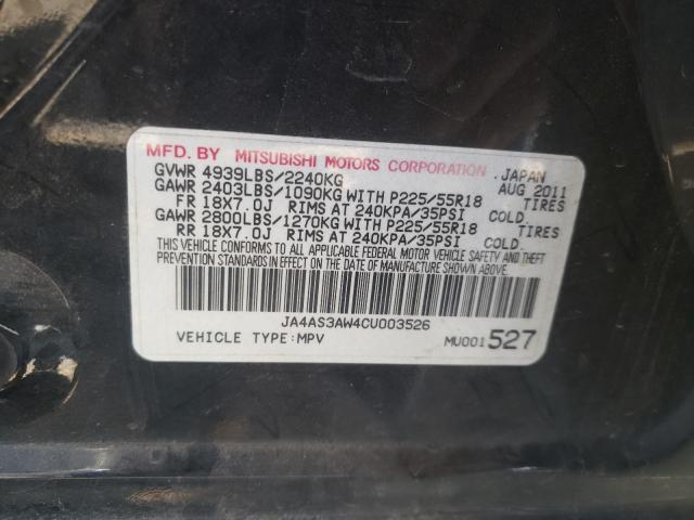 Photo 9 VIN: JA4AS3AW4CU003526 - MITSUBISHI OUTLANDER 