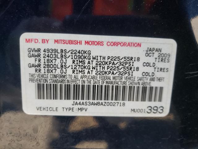 Photo 9 VIN: JA4AS3AW8AZ002718 - MITSUBISHI OUTLANDER 