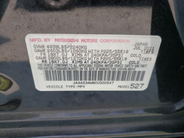 Photo 9 VIN: JA4AS3AW8CU000547 - MITSUBISHI OUTLANDER 