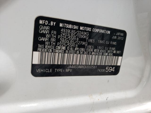 Photo 9 VIN: JA4AS3AWXDU002561 - MITSUBISHI OUTLANDER 