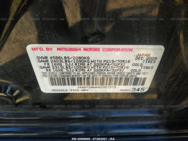 Photo 8 VIN: JA4AT2AW4AZ007373 - MITSUBISHI OUTLANDER 