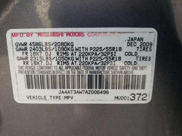 Photo 9 VIN: JA4AT3AW7AZ006496 - MITSUBISHI OUTLANDER 