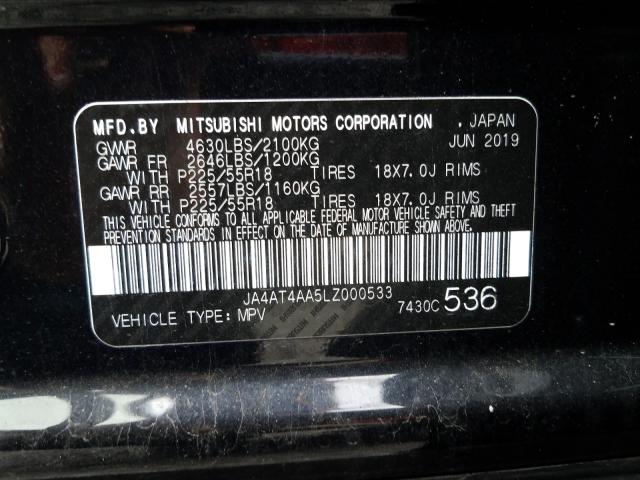 Photo 9 VIN: JA4AT4AA5LZ000533 - MITSUBISHI ECLIPSE CR 