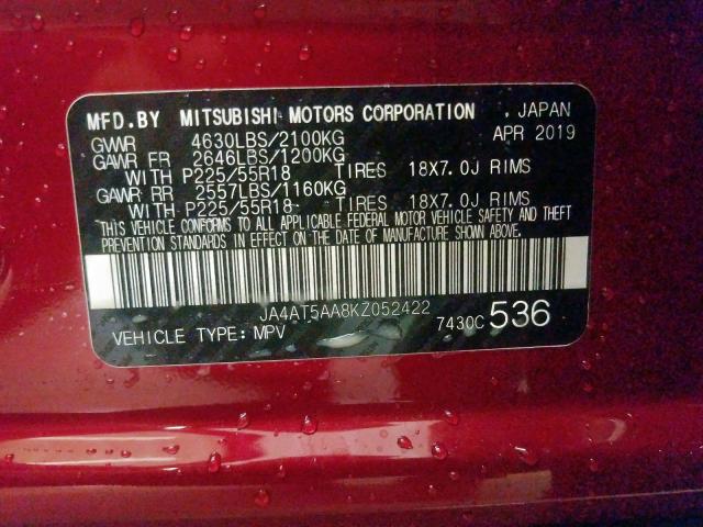 Photo 9 VIN: JA4AT5AA8KZ052422 - MITSUBISHI ECLIPSE CR 