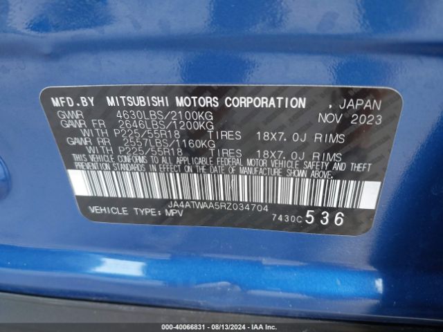 Photo 8 VIN: JA4ATWAA5RZ034704 - MITSUBISHI ECLIPSE CROSS 