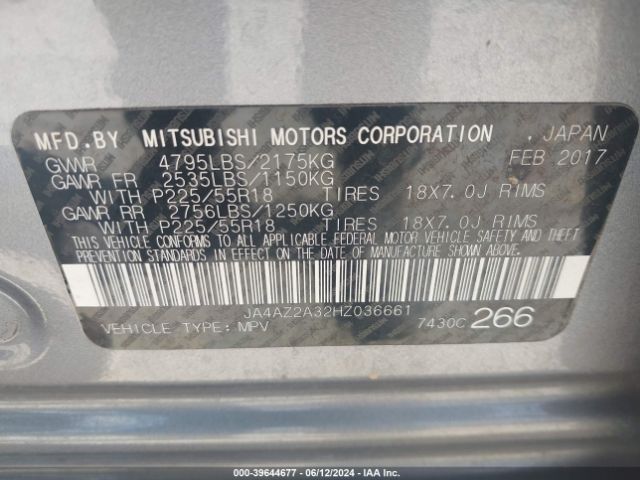 Photo 8 VIN: JA4AZ2A32HZ036661 - MITSUBISHI OUTLANDER 