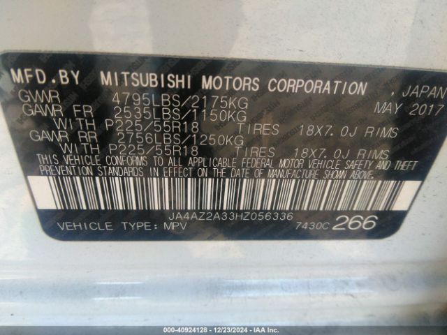 Photo 8 VIN: JA4AZ2A33HZ056336 - MITSUBISHI OUTLANDER 