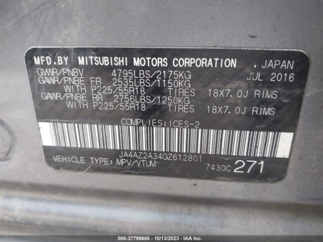 Photo 8 VIN: JA4AZ2A34GZ612801 - MITSUBISHI OUTLANDER 