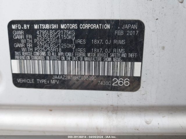 Photo 8 VIN: JA4AZ2A36HZ038090 - MITSUBISHI OUTLANDER 