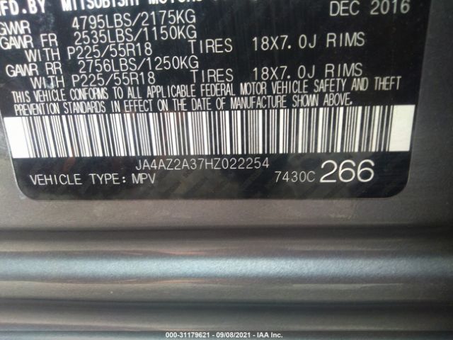 Photo 8 VIN: JA4AZ2A37HZ022254 - MITSUBISHI OUTLANDER 